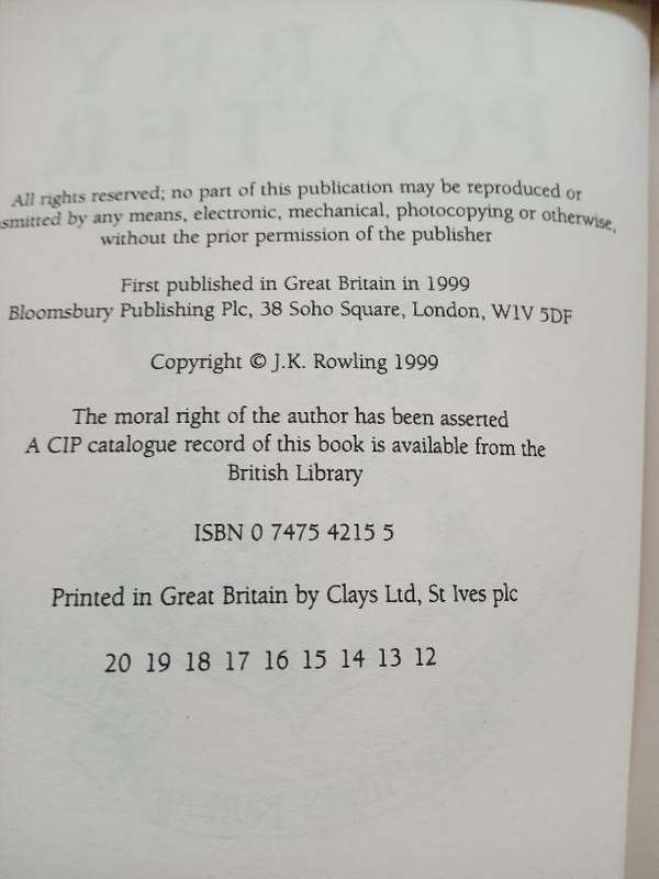HARRY POTTER AND THE PRISONER OF AZKABAN Rowling, J.K. 1st edition
