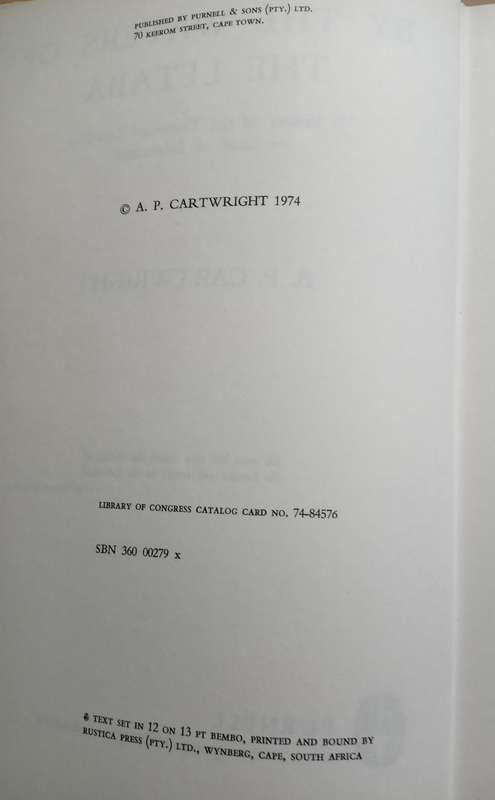By The Waters of The Letaba : First Edition  A P Cartwright