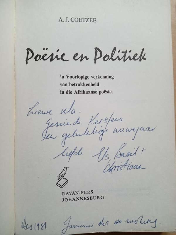 Poesie en Politiek: 'n voorlopige verkenning van betrokkenheid in die Afrikaanse poesie-A.J. ...