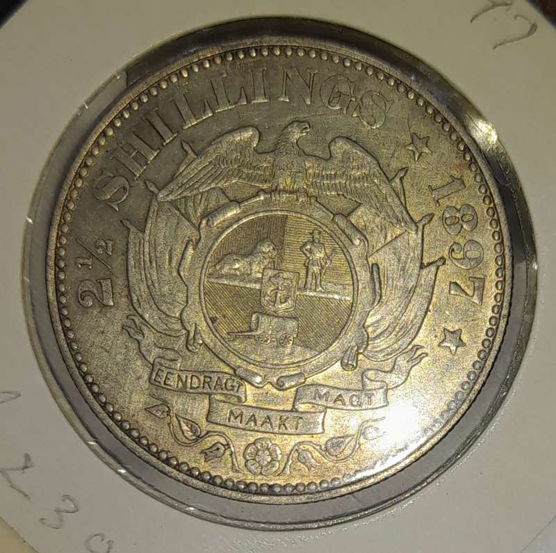 1897 Extra Fine Silver 2 1/2 Shillings Collector's Coin