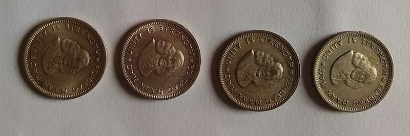 5 cent Silver set 1961 to 1964 4 coins