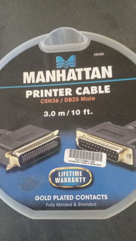 Manhattan 3m Parallel Printer Cable (CEN36 / DB25 Male)