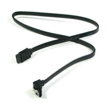 Sata 3 Straight Cable To 90 Degree Connector Black