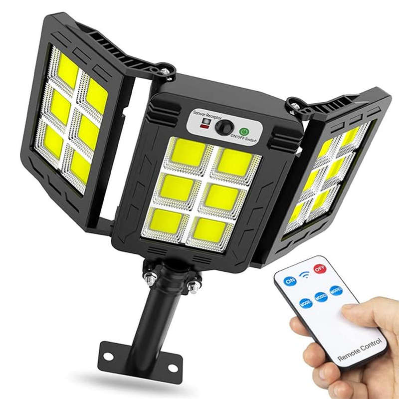 3 Heads Outdoor Solar Light with Motion Sensor IP65 Waterproof Security Light Wide Angle Floodlight