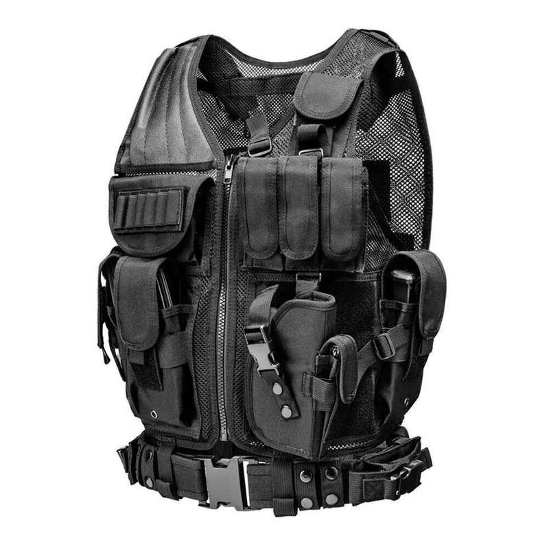 Black mesh vest training tactical airsoft paintball combat vest