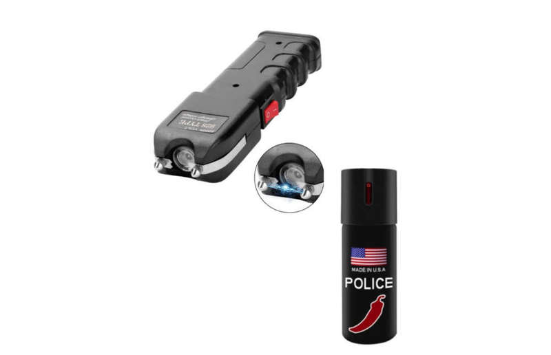 928 Type Self Defense Stun Gun/Torchlight with 1x110ml Pepper Spray