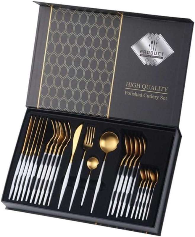 24 Piece Cutlery set(Black & Gold)