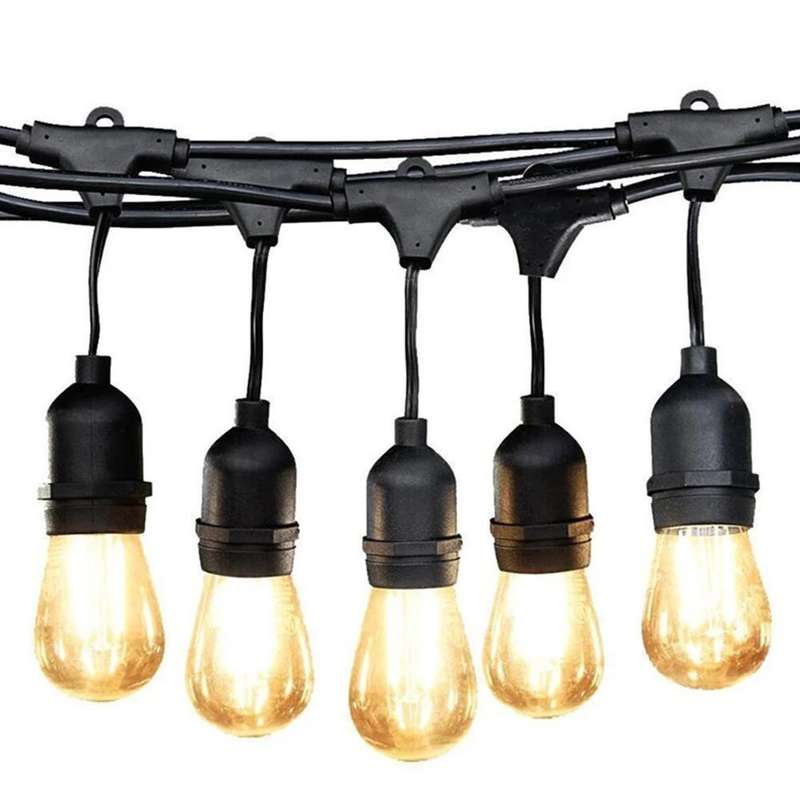 20m Solar Outdoor Waterproof String Hanging Light with 20 Removable Bulbs