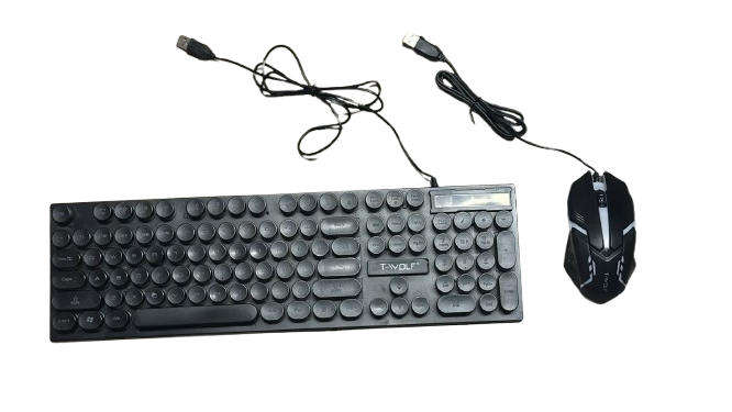 SECOND HAND T-WOLF TF270 Colourful Backlit Keyboard and Mouse Combo