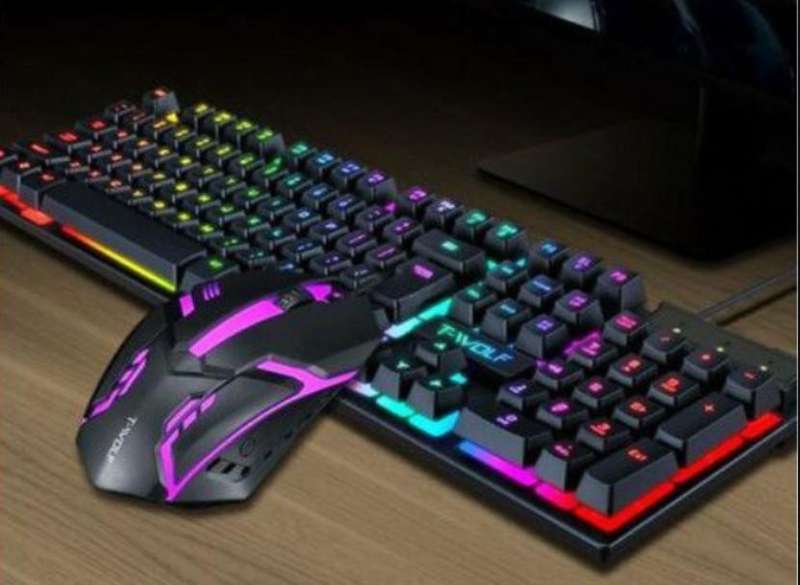 SECONDHAND TF 200 Rainbow Backlit Game Keyboard And Mouse Set