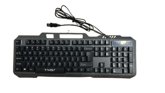 Secondhand T-WOLF TF600 Mechanical Feel Metal Panel Gaming Keyboard Mouse Combo Set