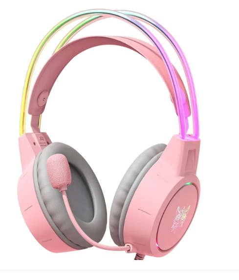 ONIKUMA - X15 Pro - Stereo Surround Headphones With RGB Lighting - Pink