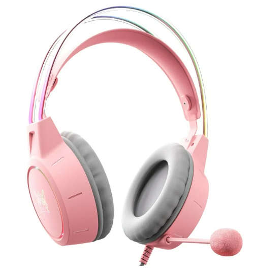 ONIKUMA - X15 Pro - Stereo Surround Headphones With RGB Lighting - Pink