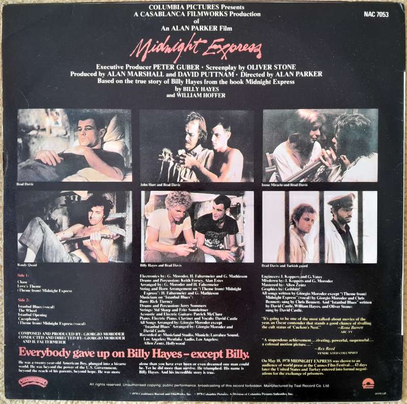 Midnight Express vinyl LP Record - Collector's Item - Music by Giorgio Moroder - Good memories!