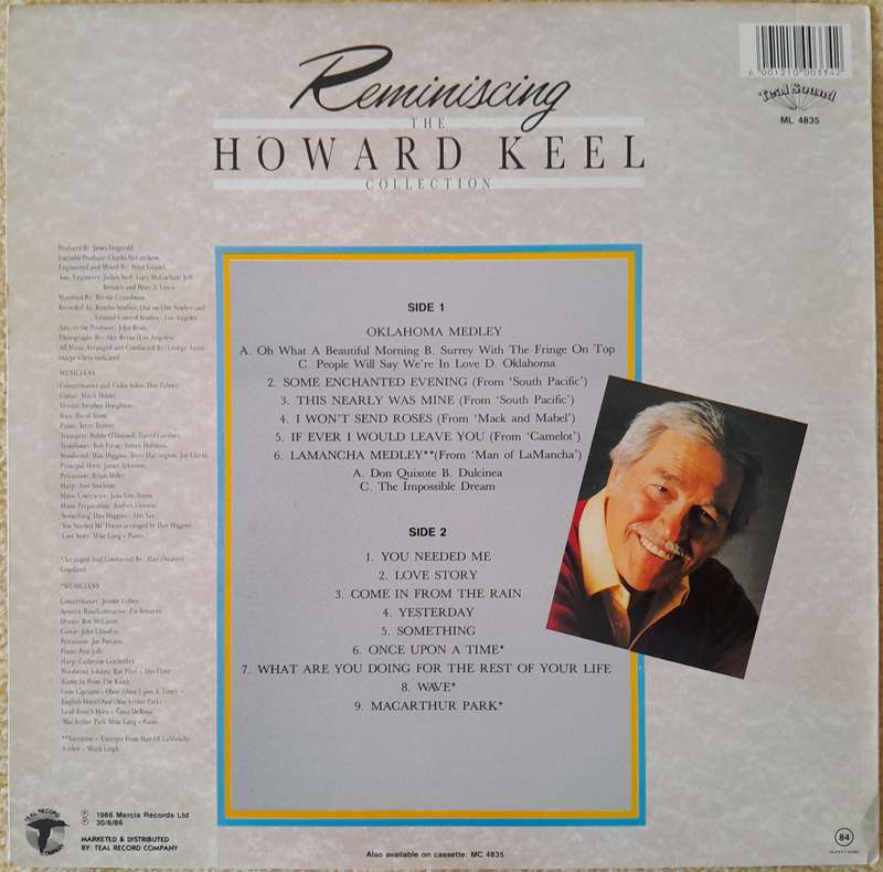 Reminiscing - The Howard Keel Collection vinyl LP record - Smooth as velvet music - Collector's Item
