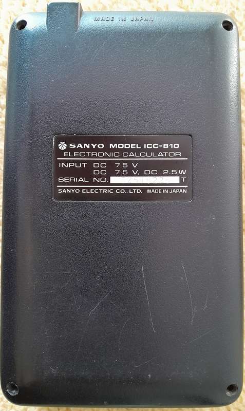 Sanyo ICC-810 Calculator - Collector's Item