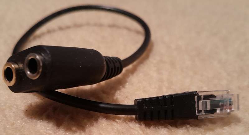 Headset Cable 3.5mm to RJ9 Jack Adapter for PC Headset Telephone