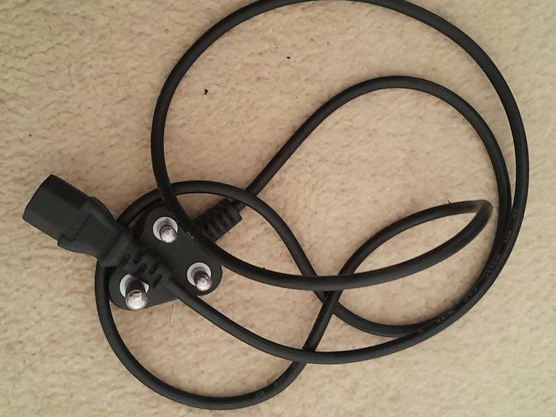 1.2m Cable IEC C13 socket on one end and a Type M South African plug on the other - "Kettle Cord"