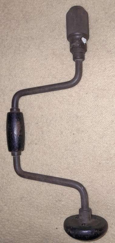 Vintage Hand Brace Drill with 13/16'' Augur (not ogre!)