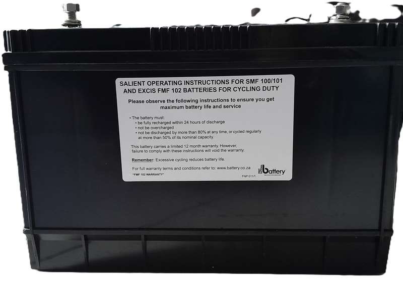 Excis FMF 102 12V lead-calcium deep-cycle battery 102 Ah.  Solar energy and backup power. Brand New.