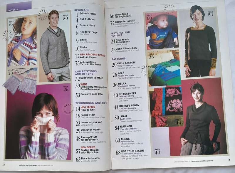 Knitting Machine News Jan 2004 magazine - Ideal for both beginners and experienced knitters