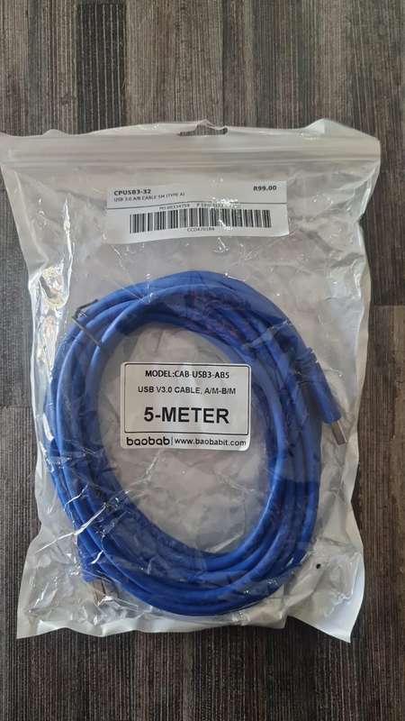Baobab USB3.0 A/M To B/M Cable - 5m