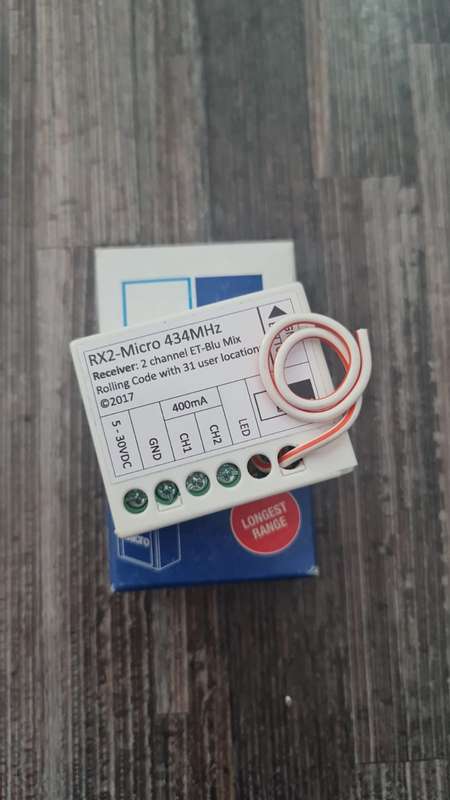 ET Nice RX2 Micro Blu Mix Rolling Code Fixed Receiver 434MHz