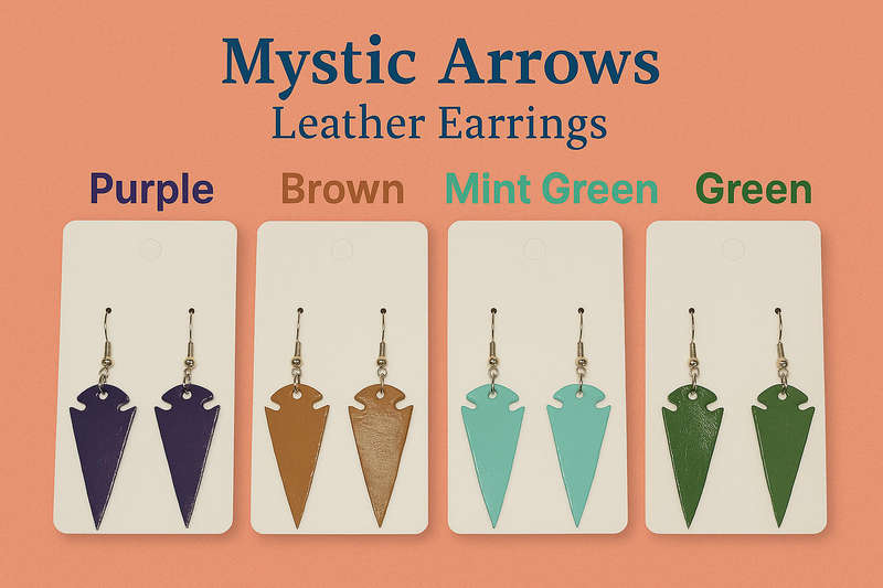 Mystic Arrows Leather Earrings.