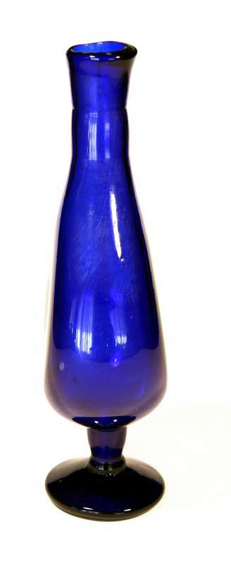 Vintage Vase with unique Shape, cobalt blue glass