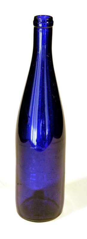 Modern Wine Bottle, cobalt blue glass