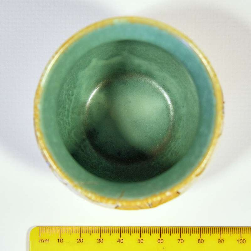 BEAUTIFULLY HAND-PAINTED SMALL GOUDA POTTERY VASE "TONY"