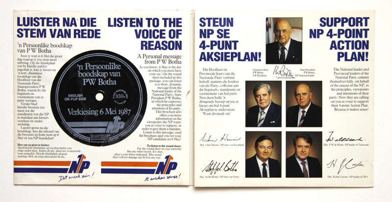 1987 NP Election Booklet with Vinyl Record - A Piece of South African Political History