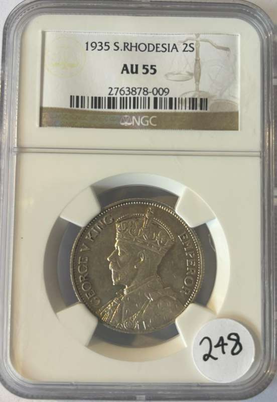 1935 Southern Rhodesia Two Shilling