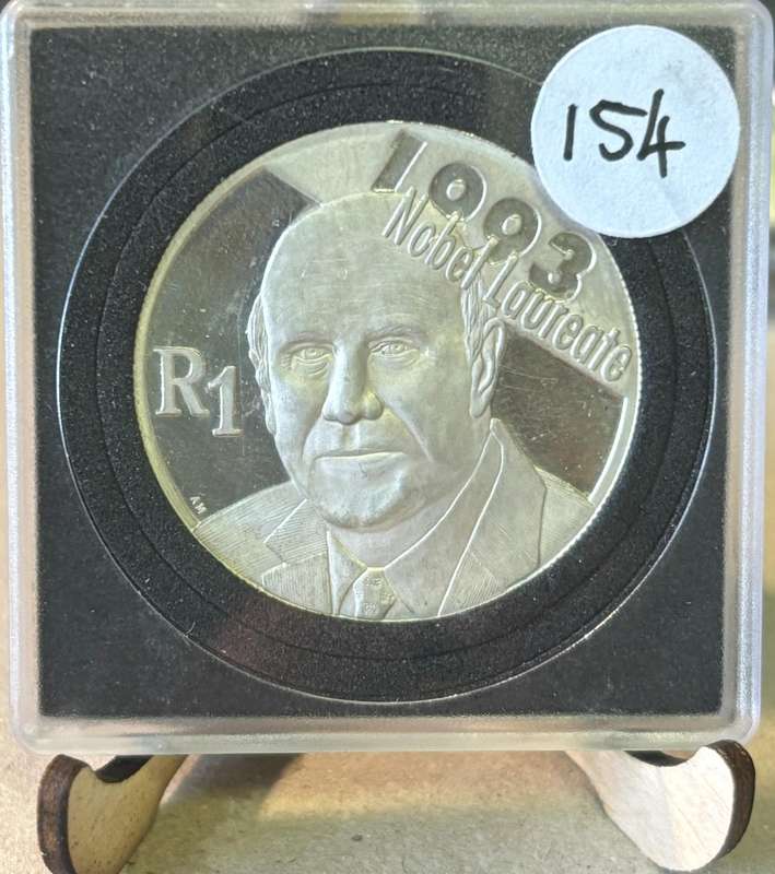 2007 South African R1 - PW Botha 1993 Nobel Laureate (1Oz Fine Silver)