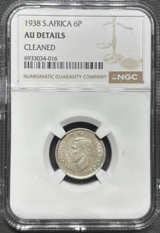 1938 South African Sixpence