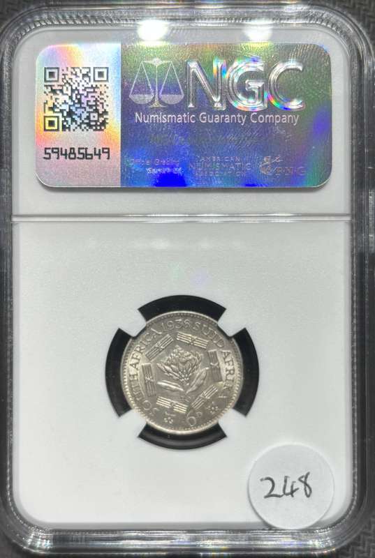 1938 South African Sixpence