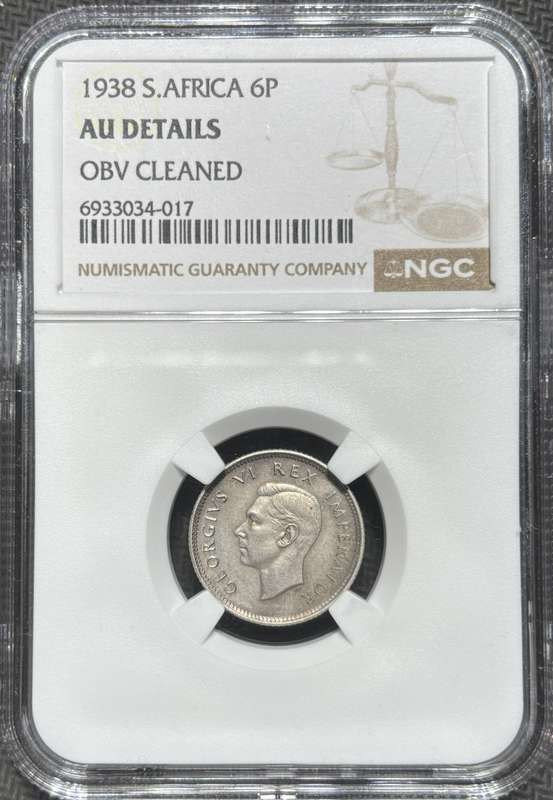 1938 South African Sixpence