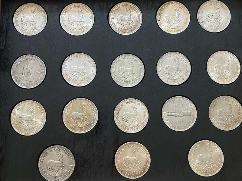 South Africa 5 Shilling Set 1947-1964