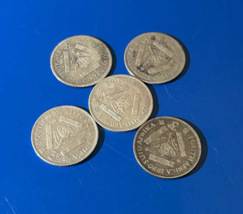 Union 3D coins (5x assorted) Price for all