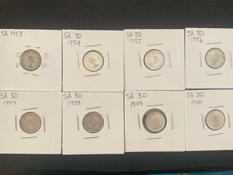 SA 3 Pence 1953-1960 .500 Silver