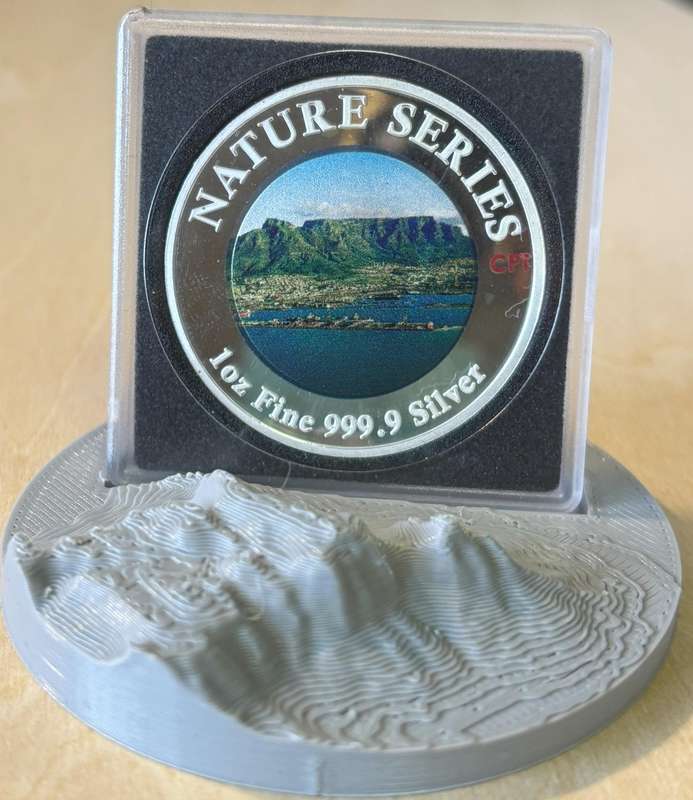 Nature Series - Table Mountain - Fine Silver (Stand and Authenticity included)