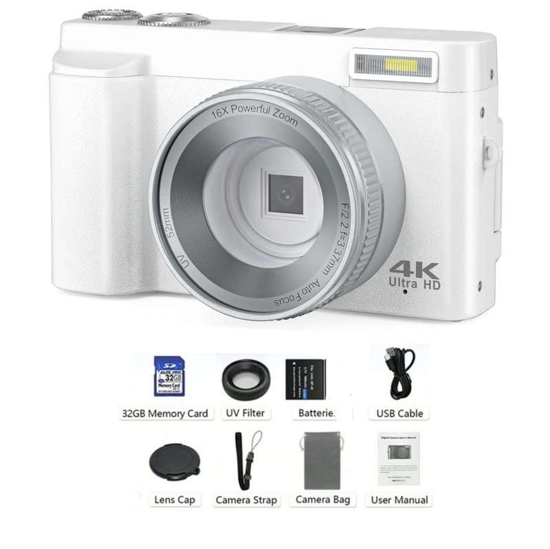 Mirrorless 4K Digital Camera with 25mm - 48MP