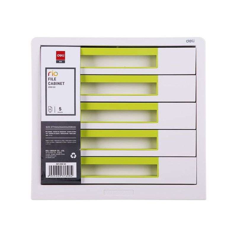 File Cabinet 5 Drawer Green