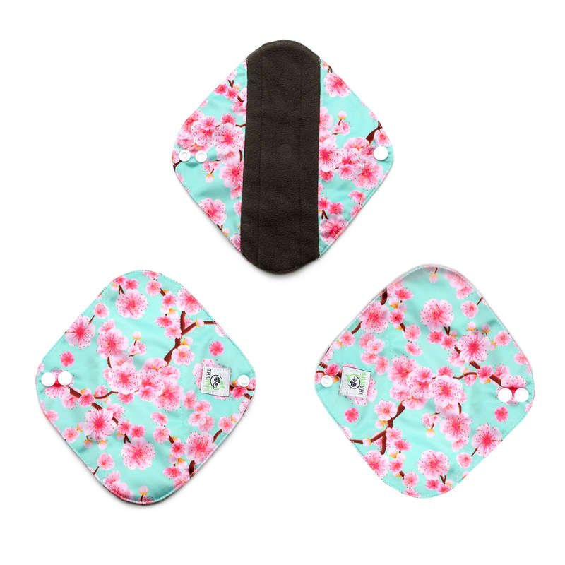 3x Small, Reusable Bamboo Charcoal Menstrual Pad Thanaps