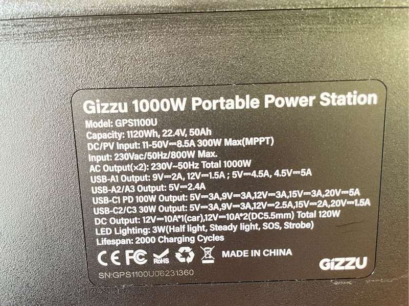 Gizzu Challenger Pro 1000W 1120Wh UPS Power Station