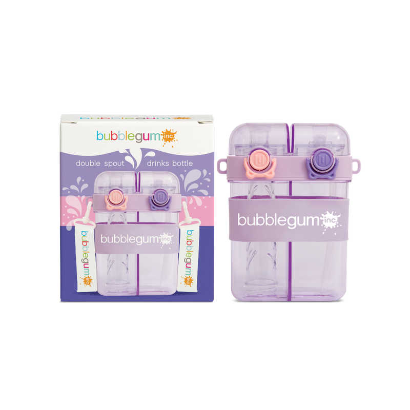 Bubblegum 760ml Kids Twin Spout Water/Juice Bottle  PURPLE