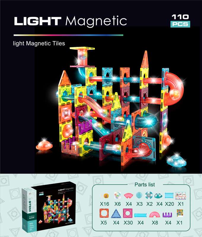 Bubblegum STEM Magnetic Light Set - 110 PCS