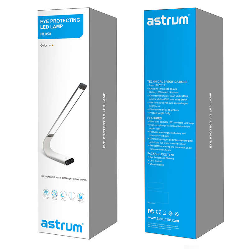 NL050 Led Table Lamp Touch Battery  Silver