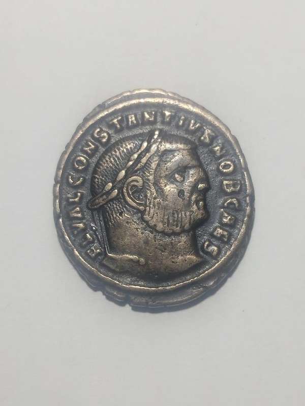 Constantius chlorus as caeser follis bronze coin
