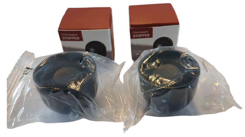 2pc-Champagne/Wine Bottle Caps- Reusable Champagne/Wine Stoppers- Bar Accessories( Set of 2) -Black